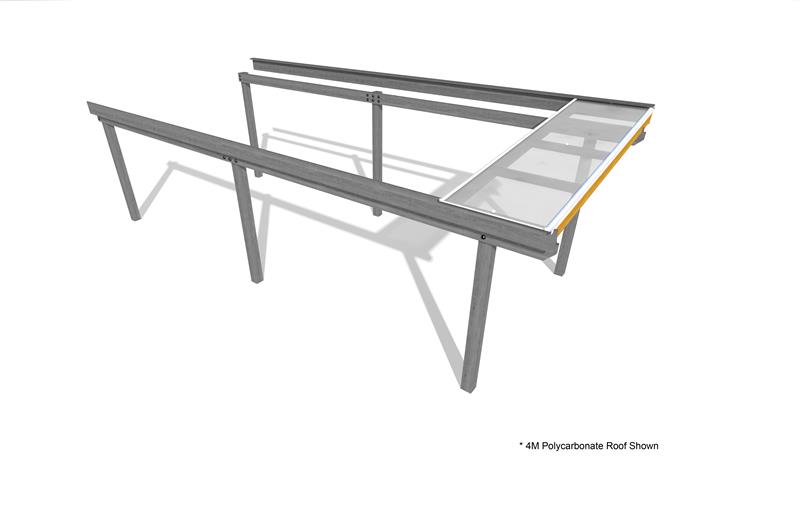 Technical render of a School Canopy with Cladding and Glazing